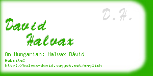 david halvax business card