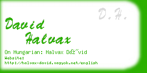 david halvax business card